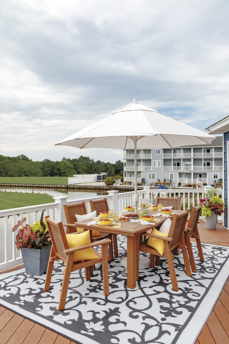 Marina Table, Chairs, and Umbrella