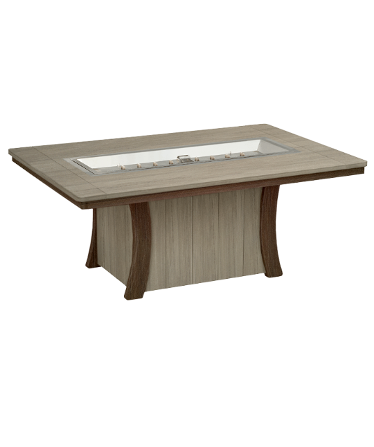 Rectangular Firepit Table Conversation